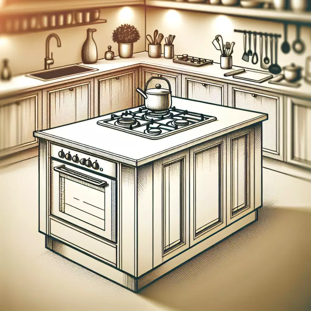 kuchyňský ostrůvek s varnou deskou